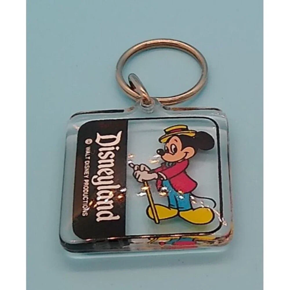 Disney - Mickey Mouse Disneyland Keychain Clear Plastic 1.5